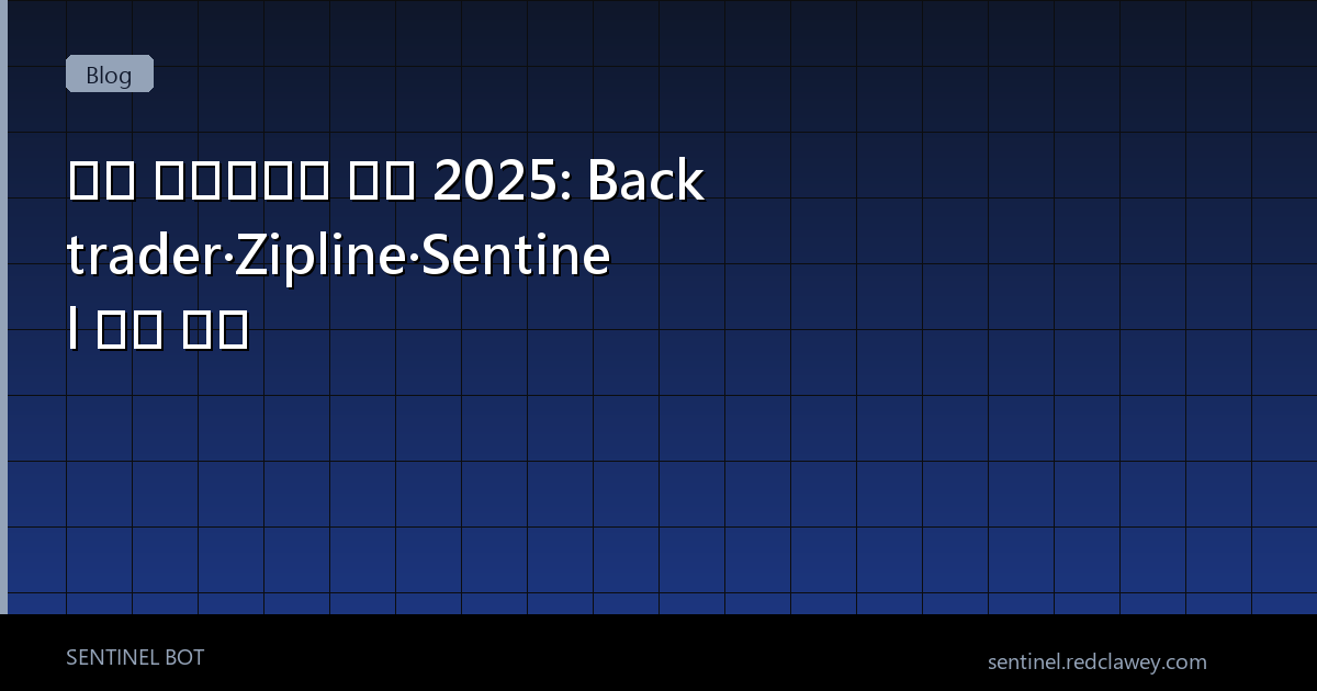 퀀트 프레임워크 비교 2025: Backtrader·Zipline·Sentinel 완벽 분석 | 선택 가이드